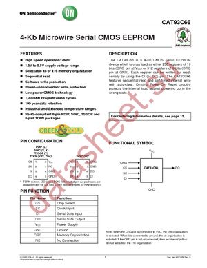 CAT93C66L-1.8 datasheet  